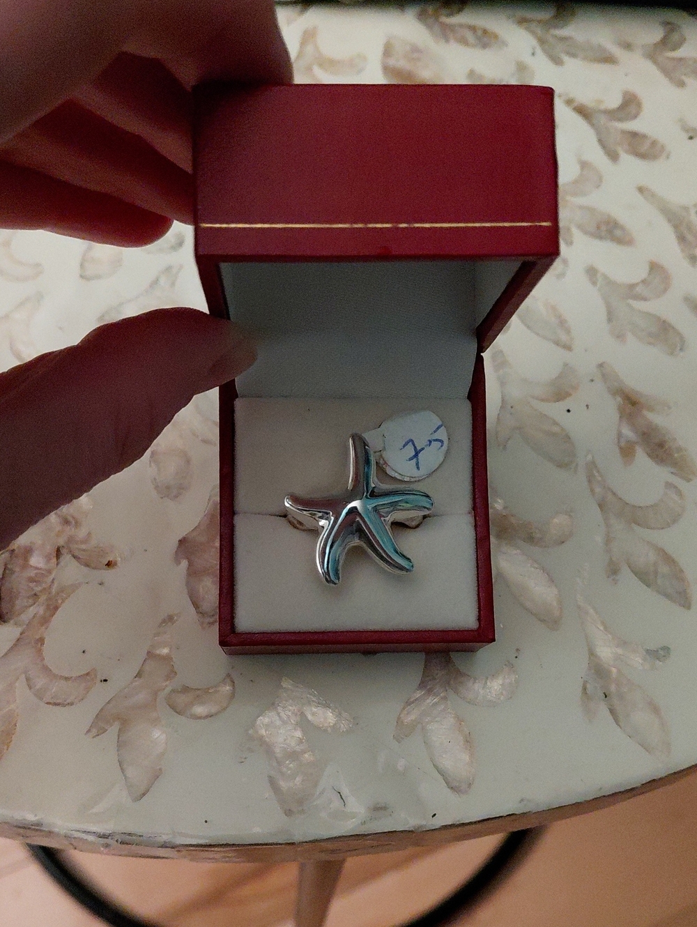 Womens Sterling Silver Starfish Ring Jewelry Size 7.5 - HAN 925